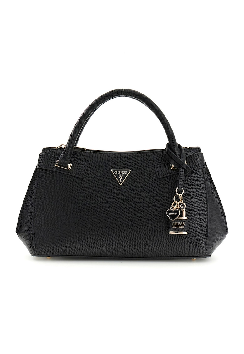 Geanta de piele ecologica cu maner si logo Serenova - Negru