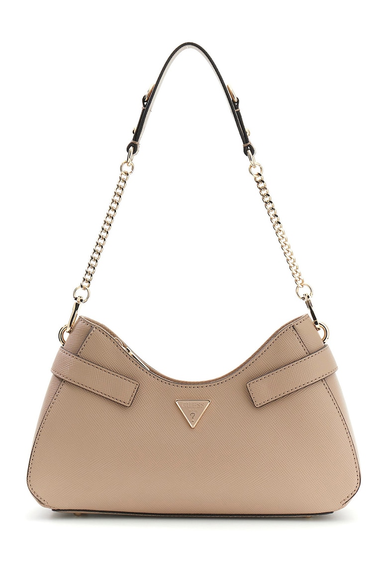 Geanta de umar cu buzunar exterior cu fermoar Serenova - Maro camel