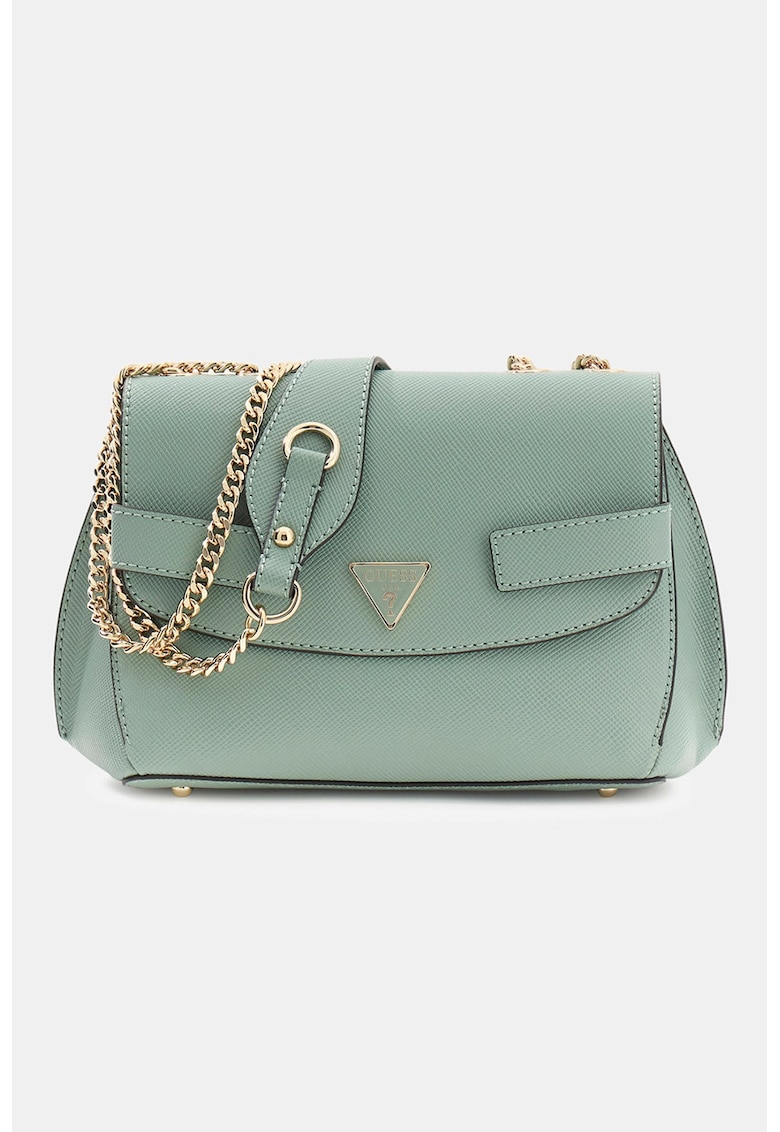 Geanta de piele ecologica cu bareta de umar Serenova - Verde feriga