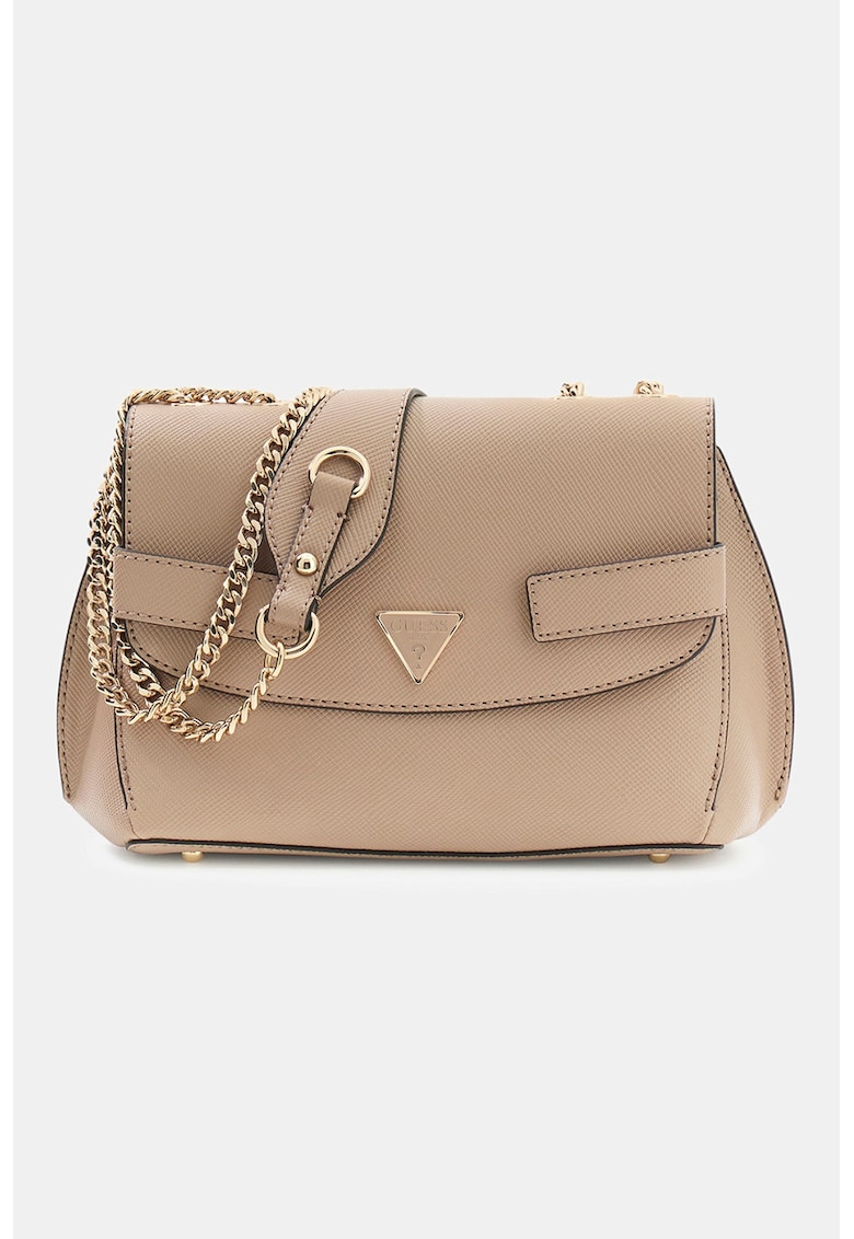 Geanta de piele ecologica cu bareta de umar Serenova - Maro camel