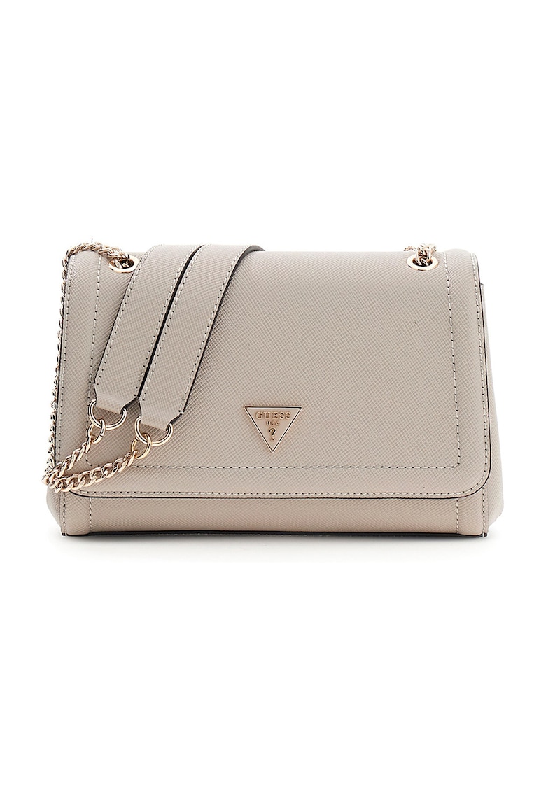 Geanta crossbody din piele ecologica cu bareta din lant Noelle - Maro taupe deschis