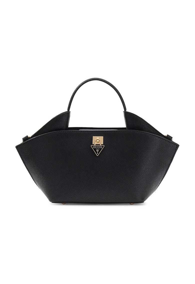 Geanta mini de mana cu buzunar exterior cu fermoar Patsie - Negru