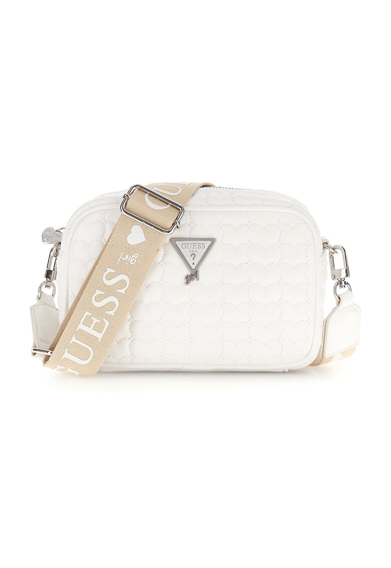Geanta crossbody cu logo inima - Alb/Bej deschis