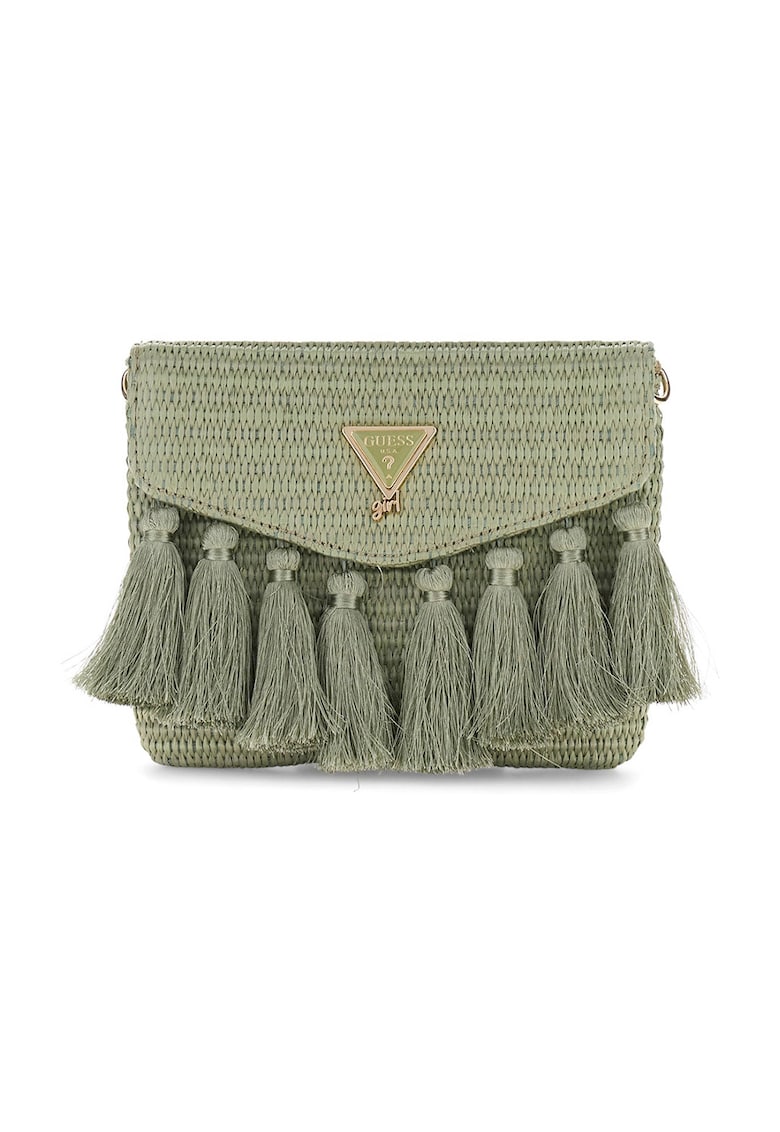 Geanta crossbody cu logo - Verde sparanghel