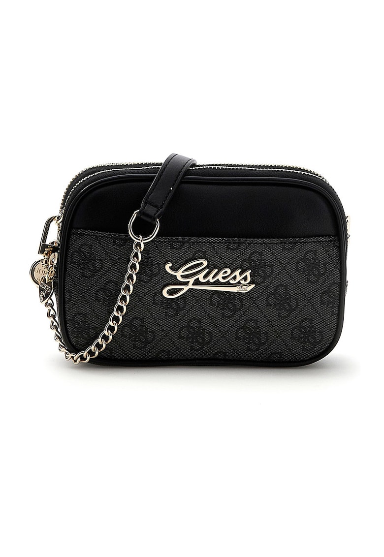 Geanta crossbody cu imprimeu logo - Negru
