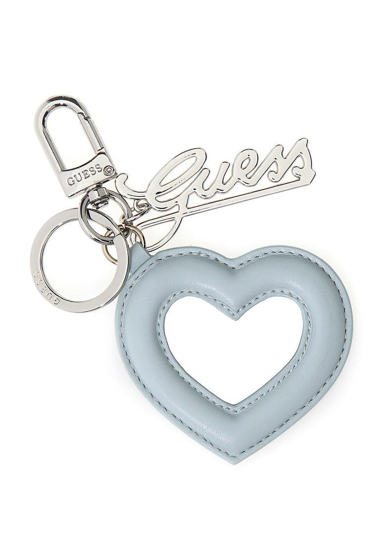 Breloc cu detaliu inima - Albastru pastel