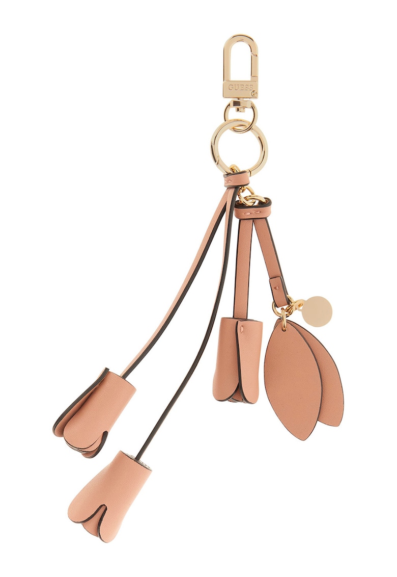 Breloc cu insertii din piele ecologica Ofelia - Roz somon