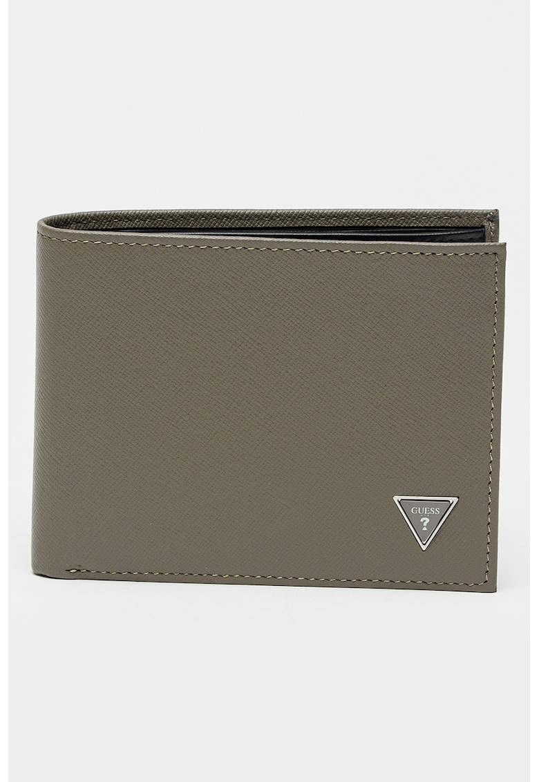 Portofel pliabil din piele saffiano Madrid - Maro taupe