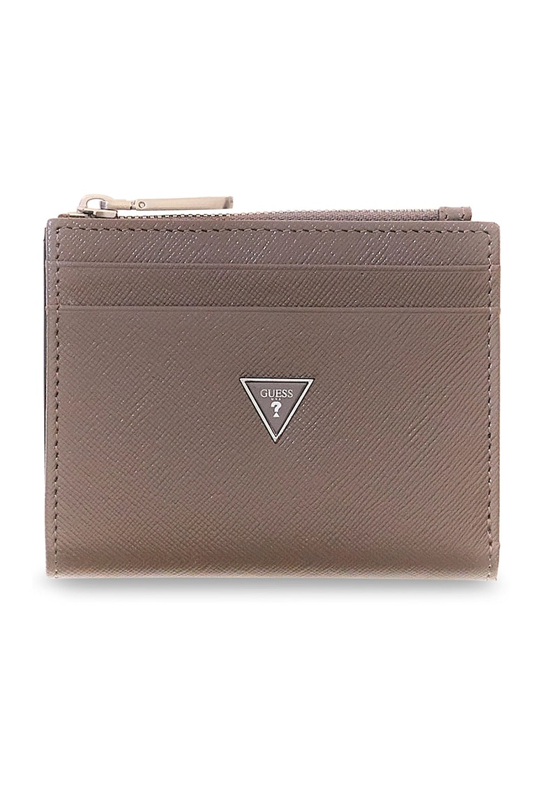 Portofel din piele Saffiano - Maro taupe deschis