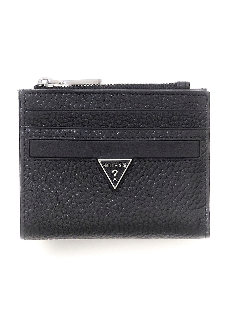 Portofel din piele cu aspect granulat Monaco - Negru stins