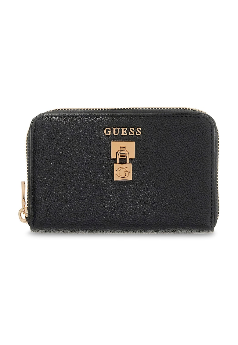 Portofel din piele ecologica cu fermoar Yesba - Auriu/Negru