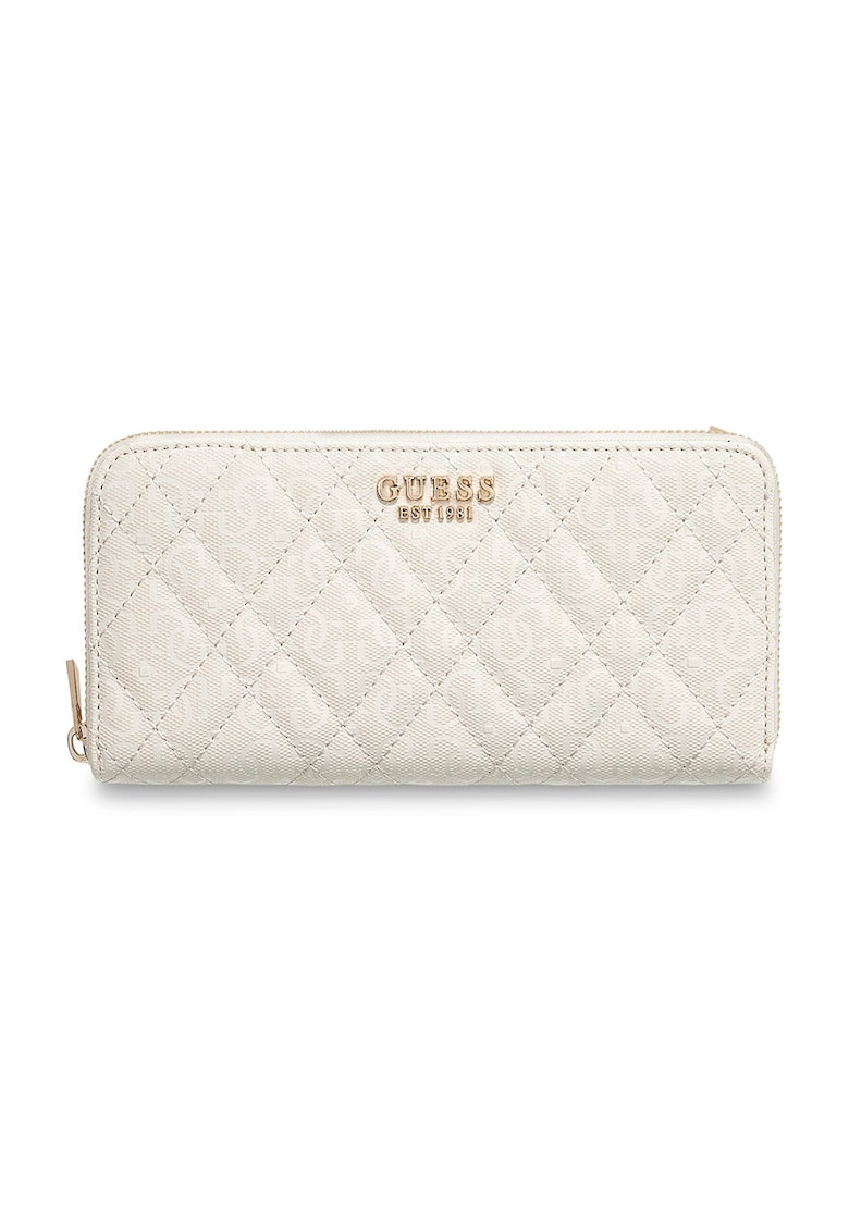 Portofel matlasat cu fermoar Isemay - Alb murdar