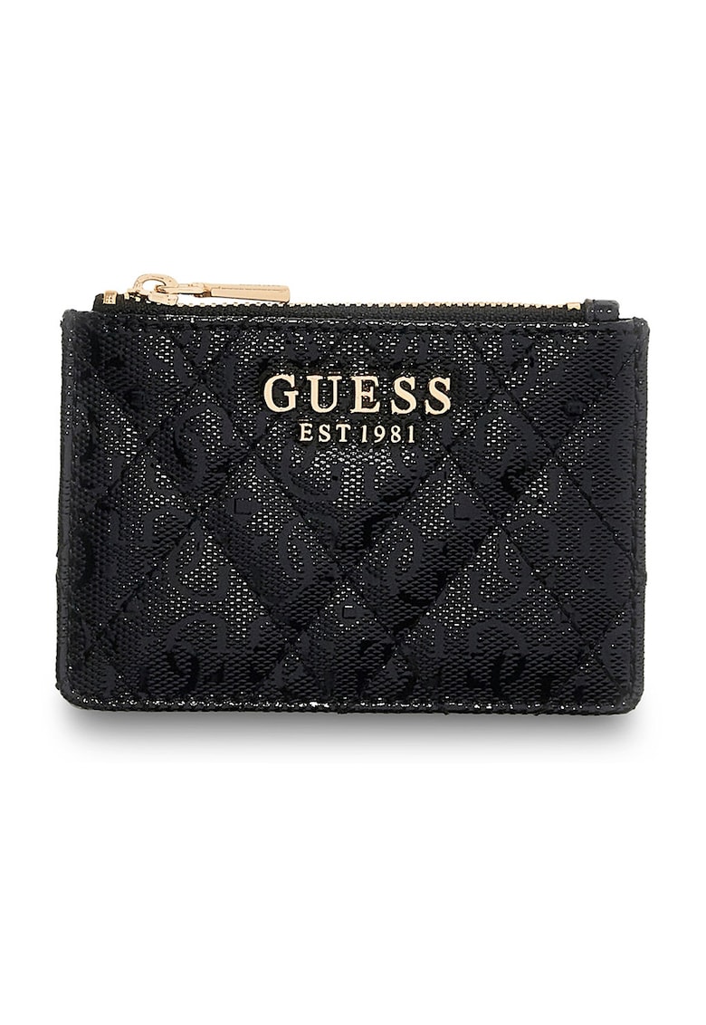 Portcart matlasat cu logo metalic Isemay - Negru