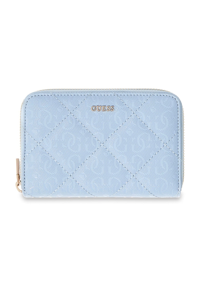 Portofel de piele ecologica cu fermoar Libby - Albastru pastel