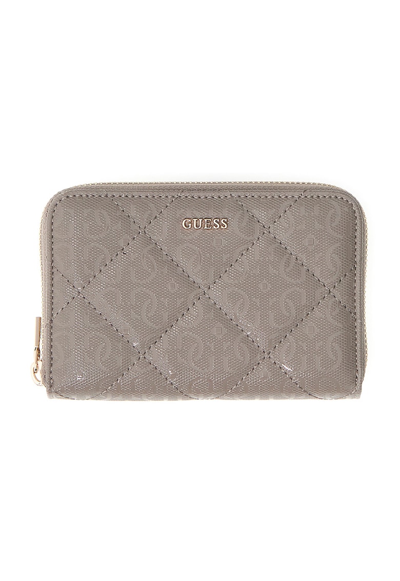 Portofel de piele ecologica cu fermoar Libby - Maro taupe deschis