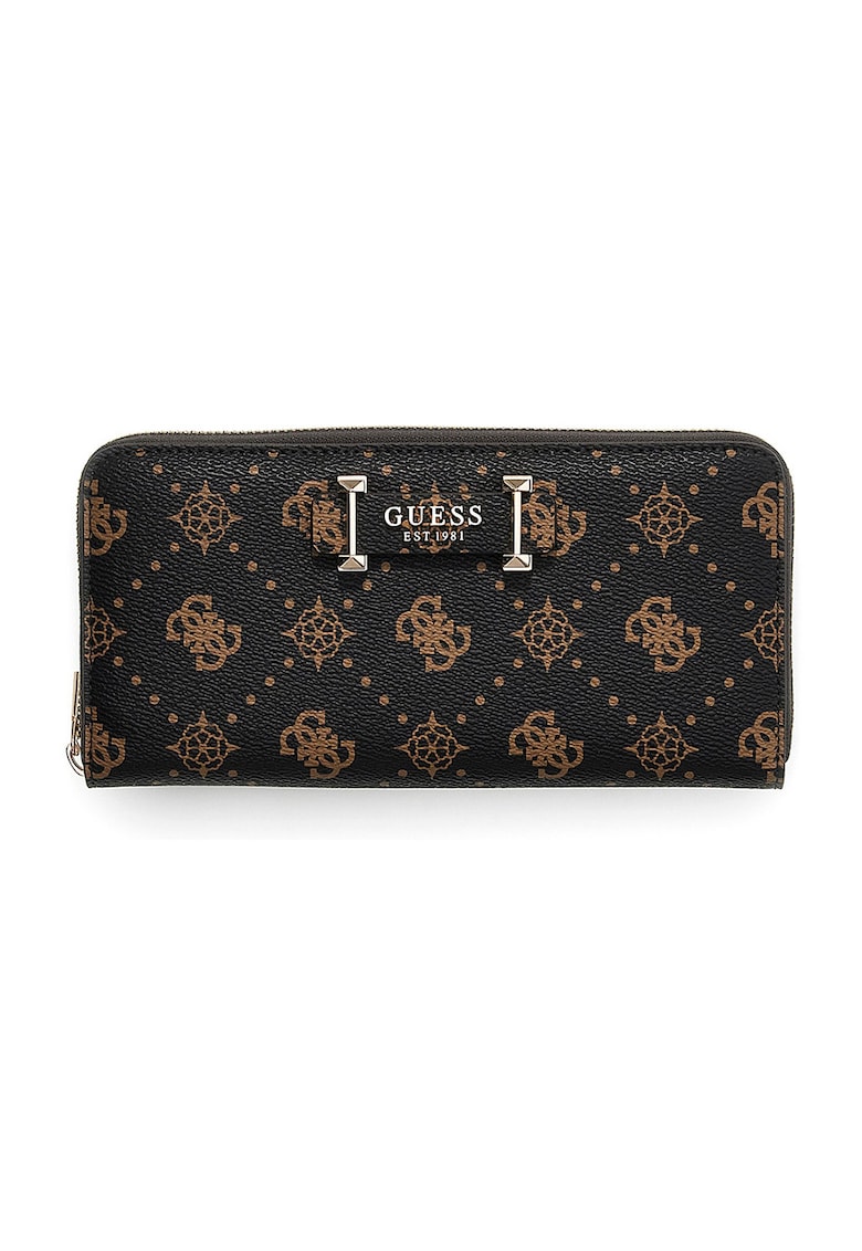 Portofel dreptunghiular cu bareta separatoare Carrie - Negru/Maro