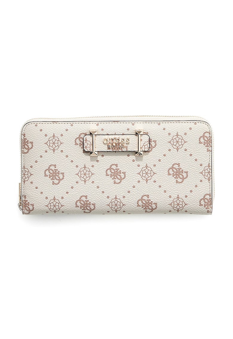 Portofel dreptunghiular cu bareta separatoare Carrie - Alb/Maro