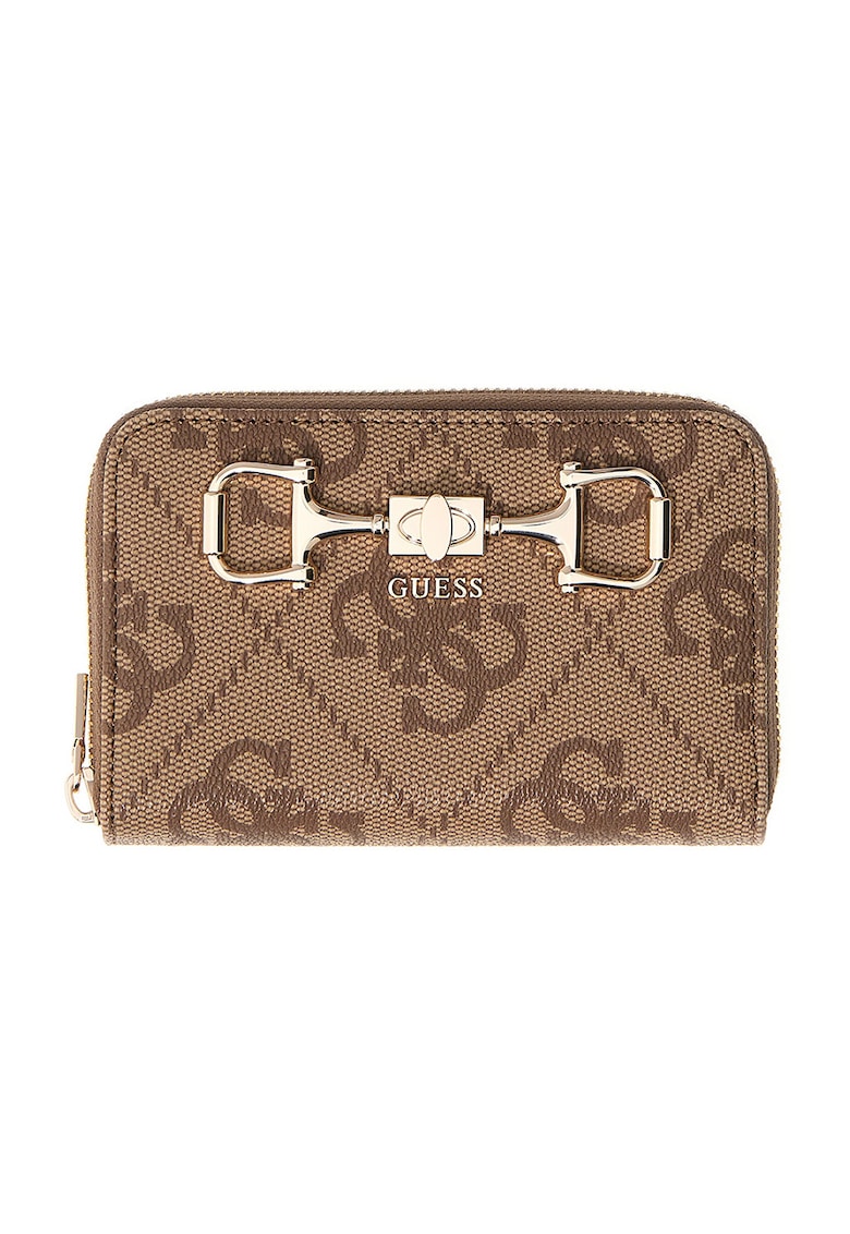 Portofel cu monograma Janie - Maro inchis/Maro deschis