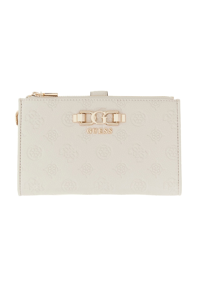 Portofel de piele ecologica cu bareta pentru incheietura Anise - Alb fildes