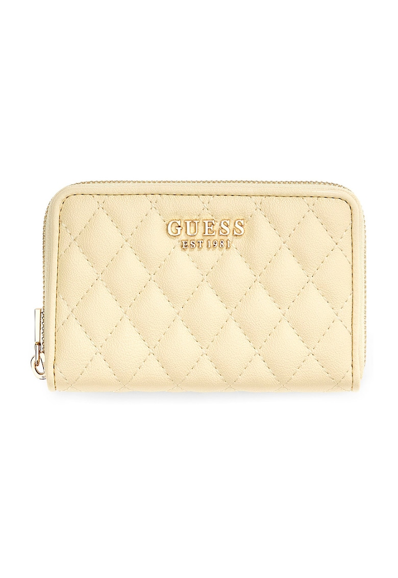 Portofel matlasat cu fermoar Atabey - Galben pal