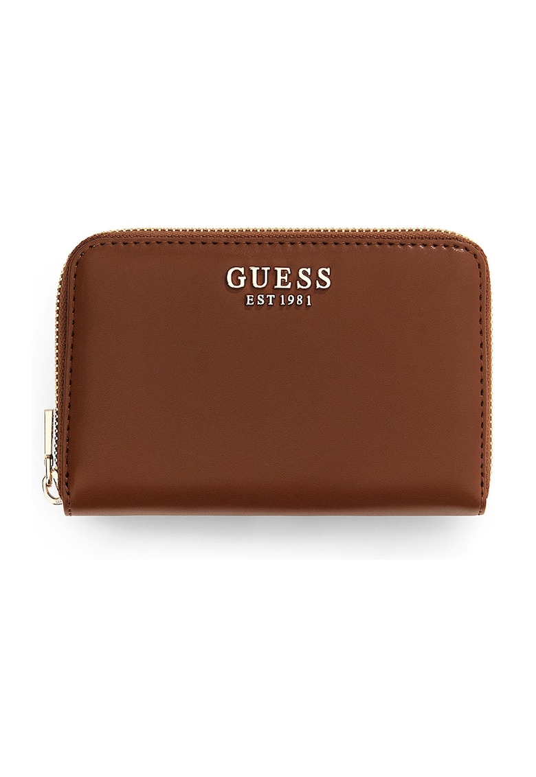 Portofel de piele ecologica cu logo Laurel - Maro cognac