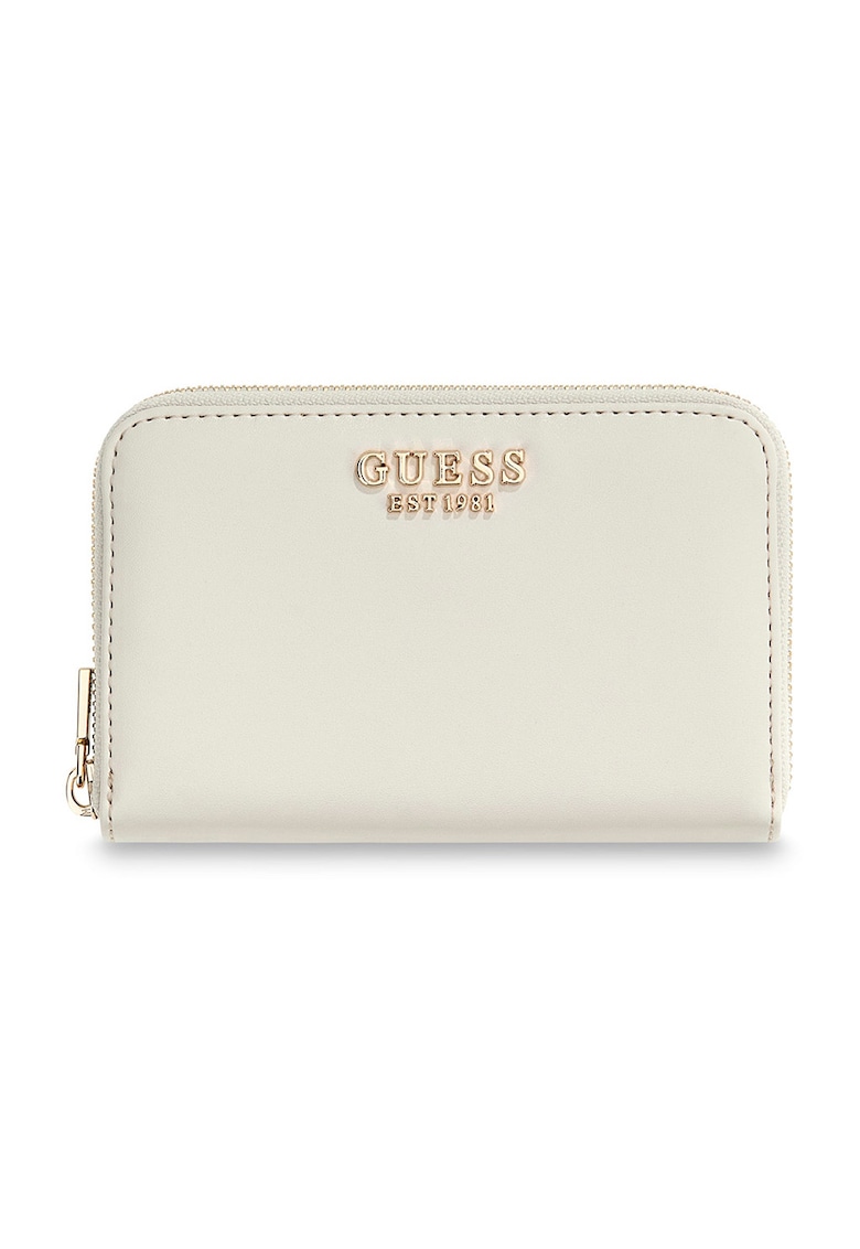 Portofel de piele ecologica cu logo Laurel - Alb fildes