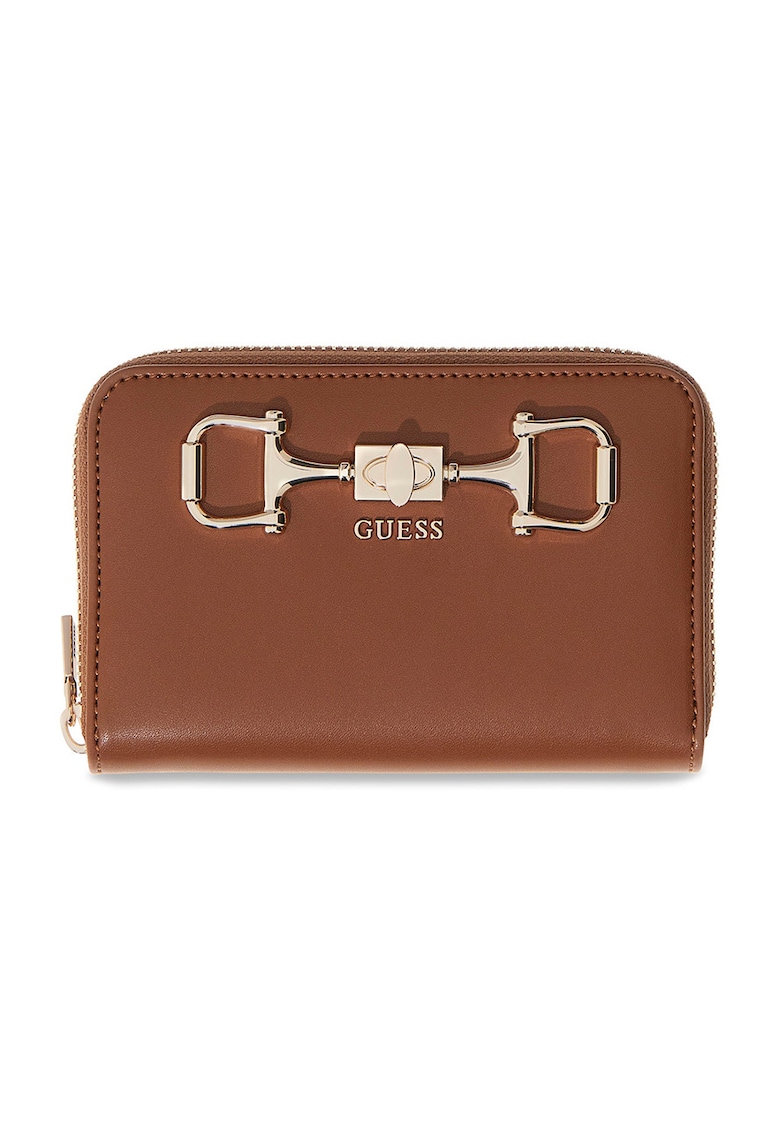 Portofel cu logo Janie - Maro cognac