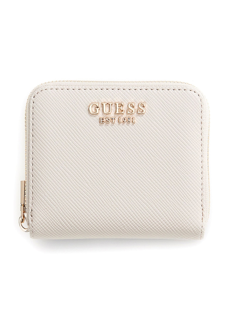 Portofel din piele ecologica cu fermoar Laurel - Alb fildes