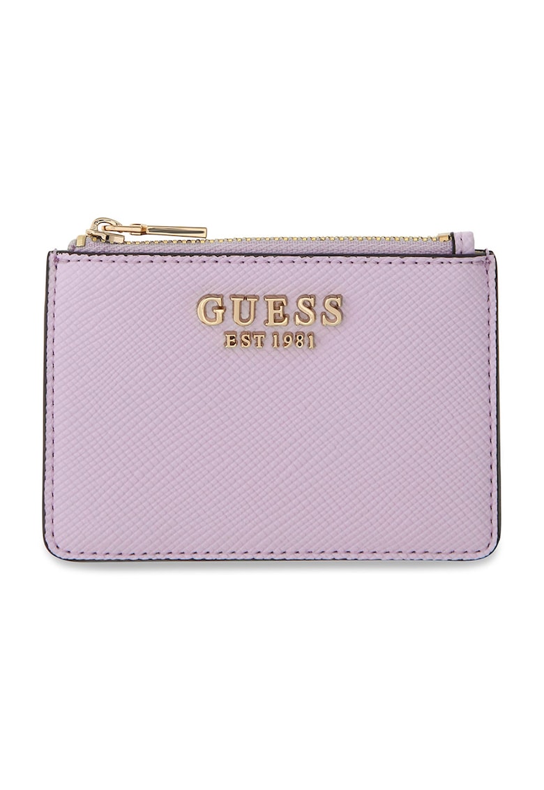 Portcart de piele ecologica cu logo metalic Patsie - Lila