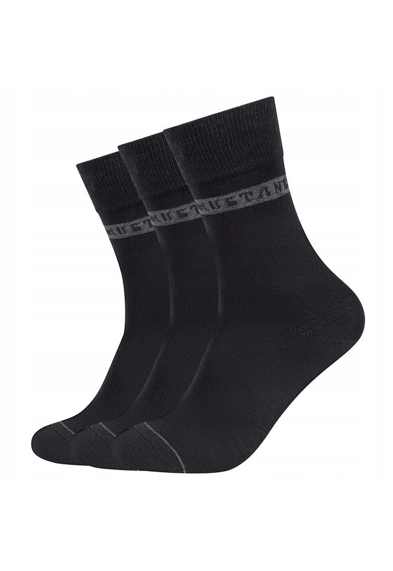 Sosete Barbati - MU31039 – 9999 - 3 Perechi - Regular Fit - Design Simplu Cu Logo - Lungi - Confortabile Si Respirabile - Bumbac - Marimea 39-42 EU - Negru