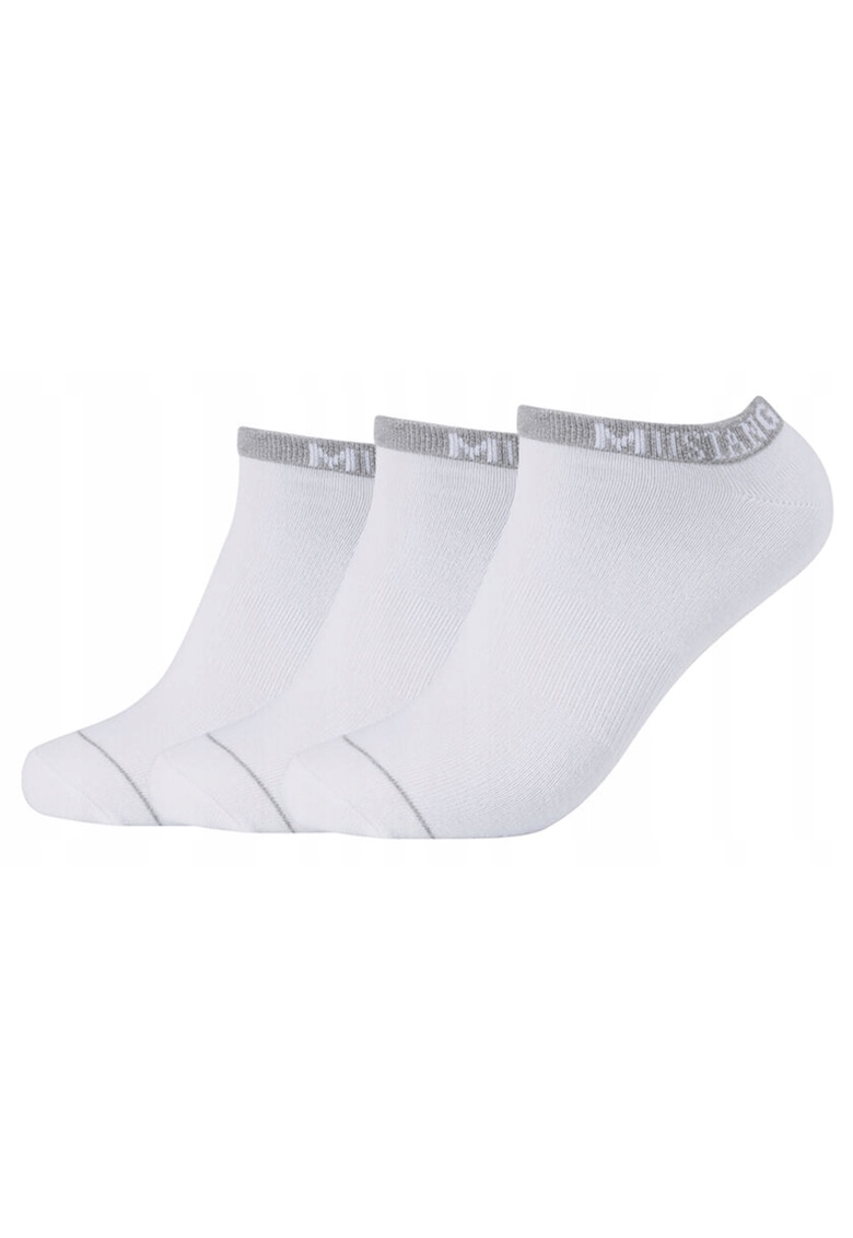 Sosete Barbati - MU33031 – 1001 - 3 Perechi - Scurti - Design Simplu Cu Logo - Confortabile Si Respirabile - Calitate Superioara - Bumbac - 47-49 EU - Alb