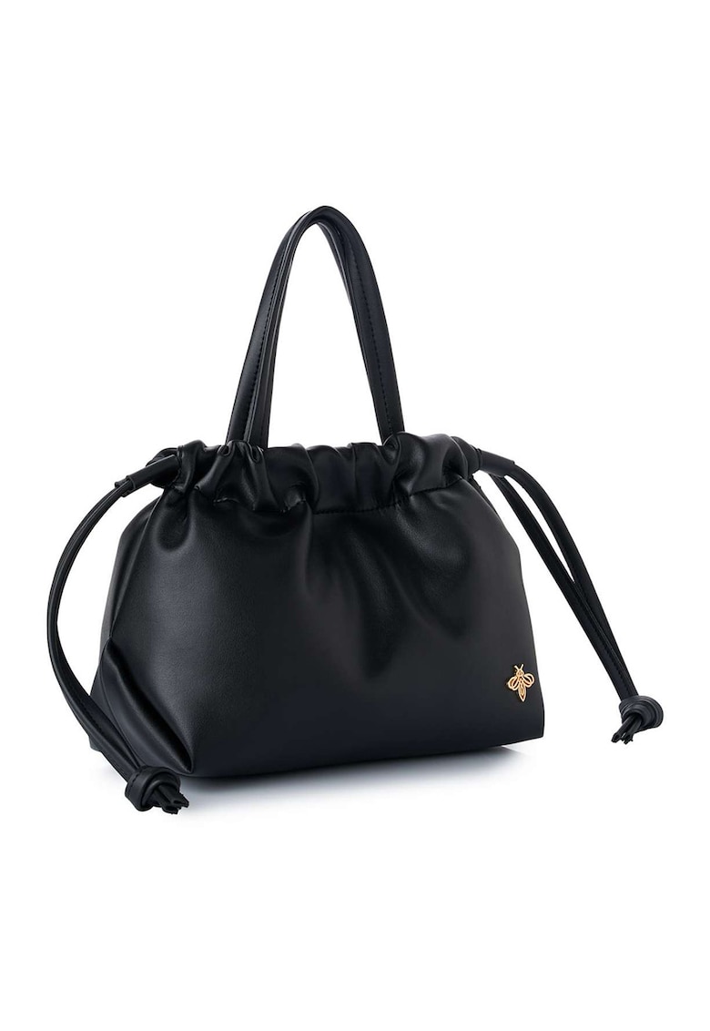 Geanta mica cu maner si snur de ajustare - Negru