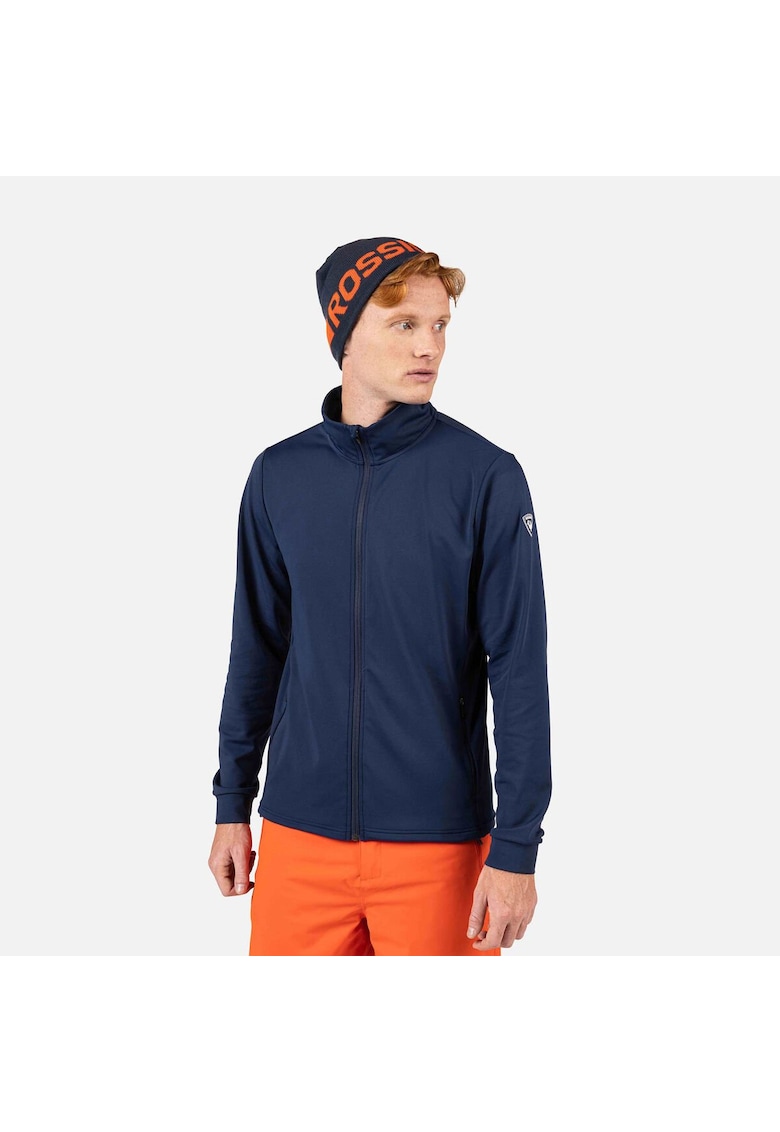 Bluza sport MID LAYER STRETCH JKT - cu fermoar - pentru barbati - culoare albastru inchis - Albastru inchis