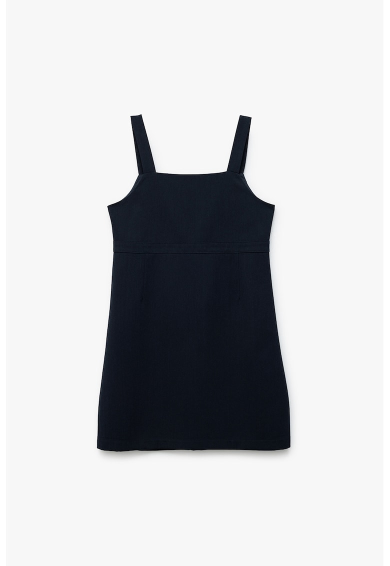 Rochie cu croiala dreapta si model uni - Albastru ultramarin