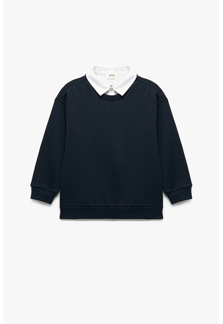 Bluza de trening supradimensionata cu model 2in1 - Albastru ultramarin