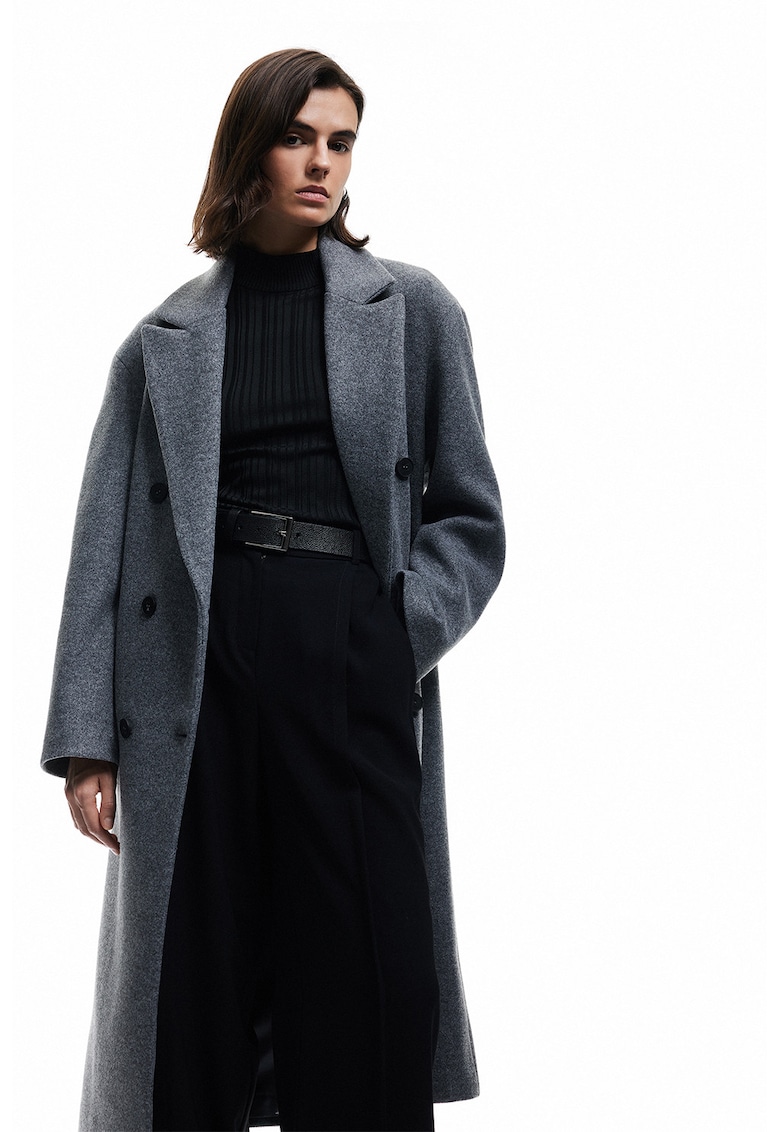 Palton lejer cu buzunare laterale - Gri inchis