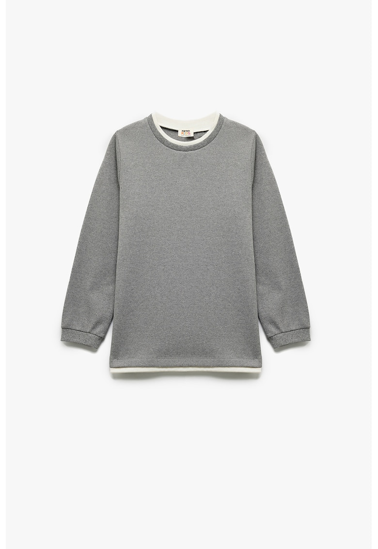 Bluza de trening cu insertii contrastante - Alb/Gri cenusiu