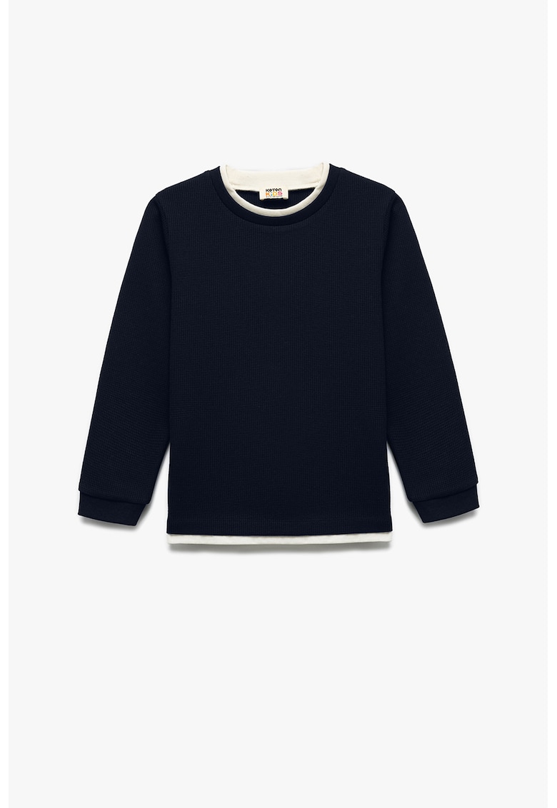 Bluza de trening cu insertii contrastante - Alb/Bleumarin