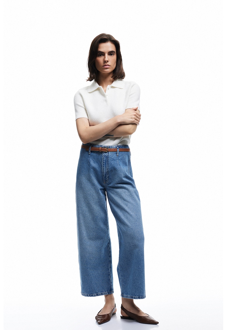 Blugi cu croiala ampla - Albastru pastel