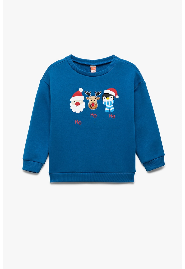 Bluza de trening cu imprimeu de Craciun - Rosu/Alb/Albastru