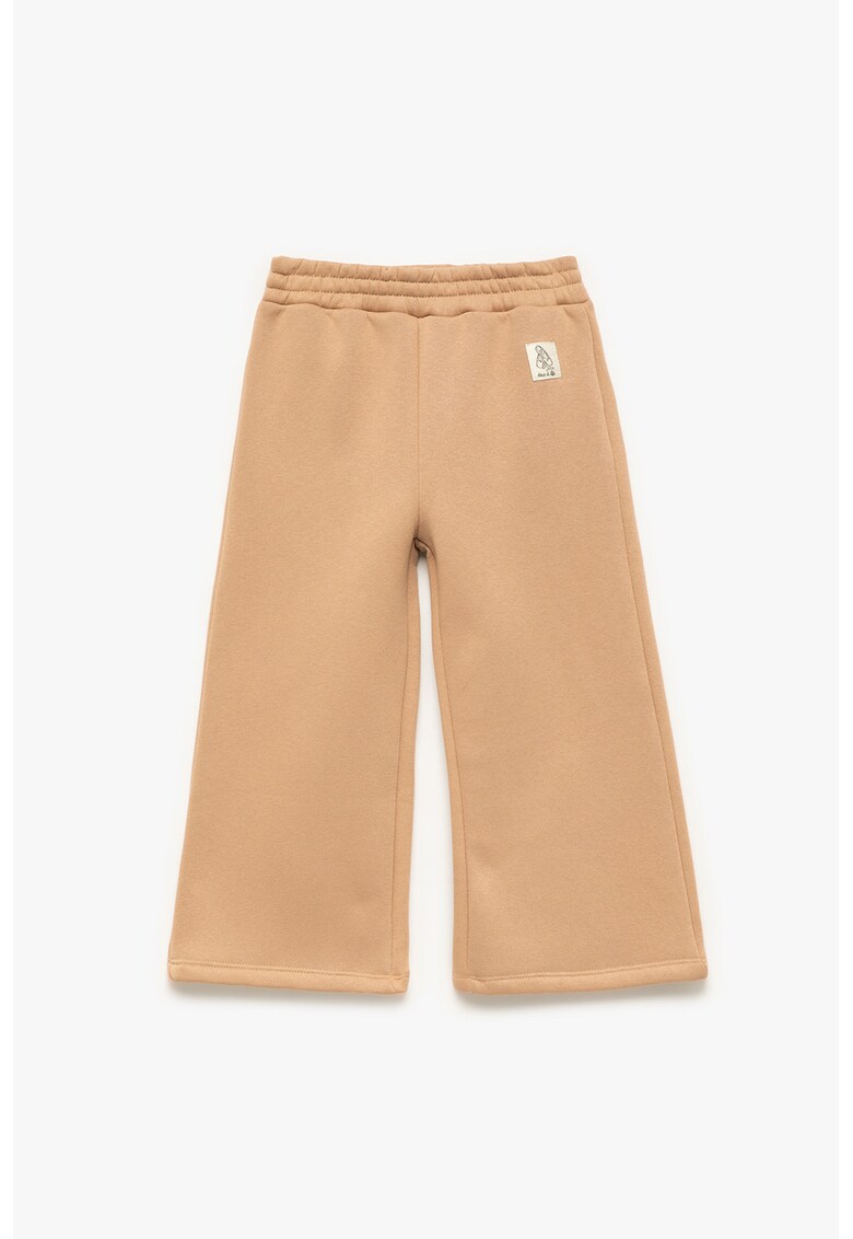 Pantaloni de trening cu croiala ampla si talie elastica - Bej