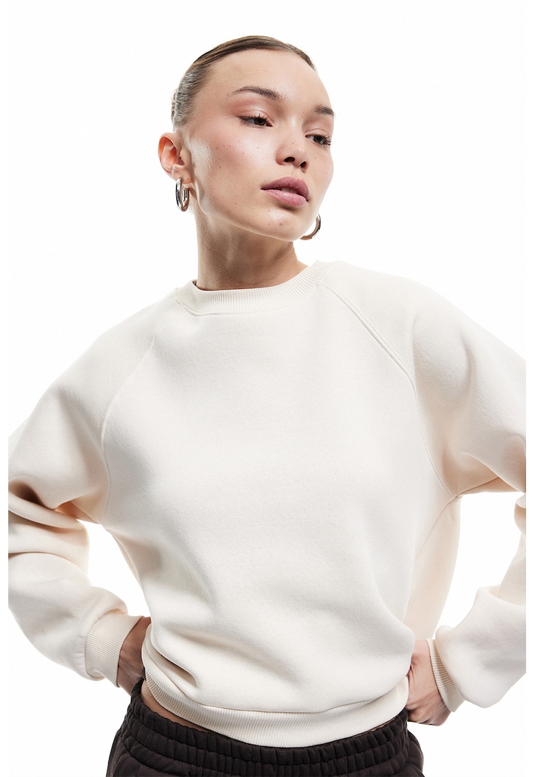 Bluza de trening cu maneci raglan - Maro nisip