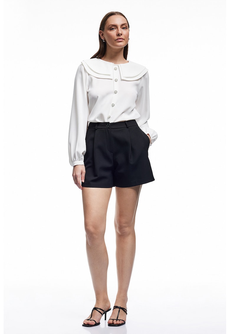 Camasa cu maneci lungi si guler Peter Pan - Alb