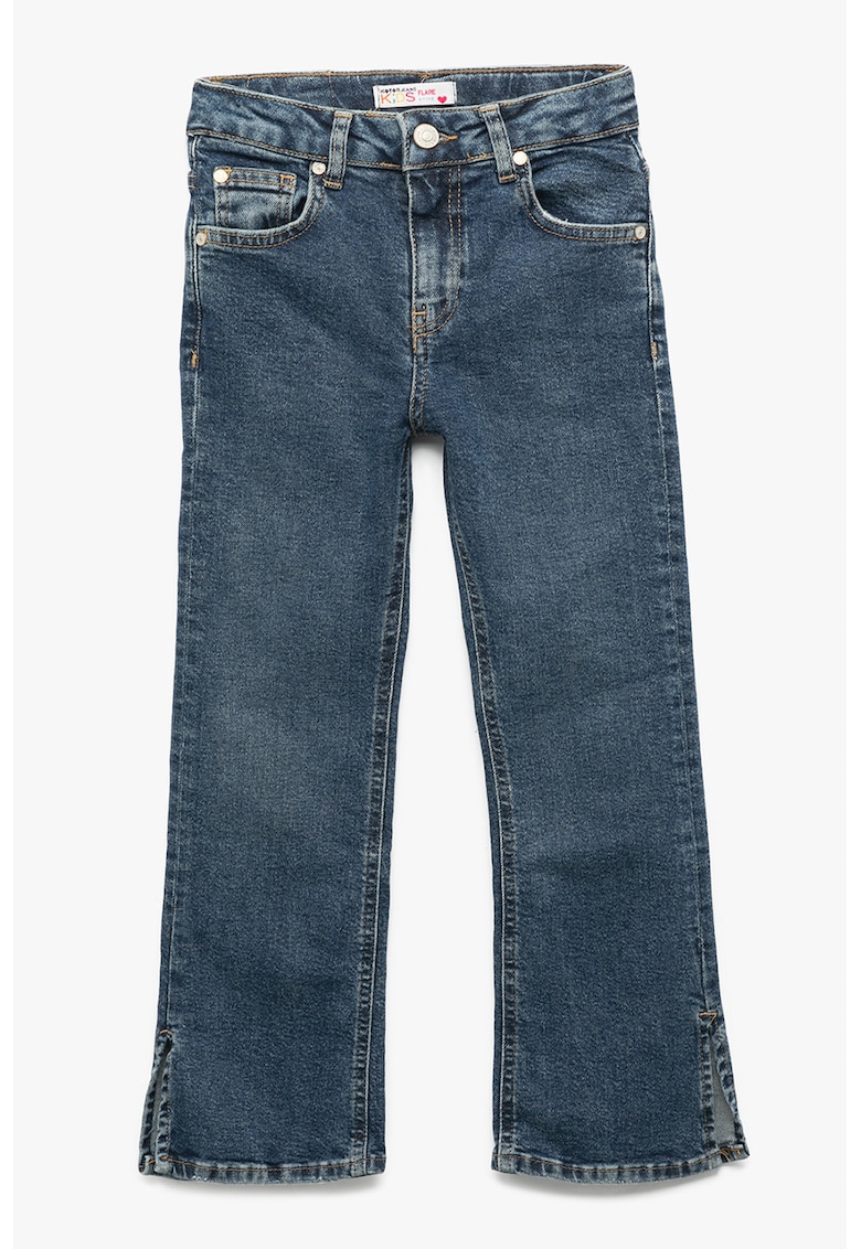 Blugi evazati cu talie medie - Albastru inchis