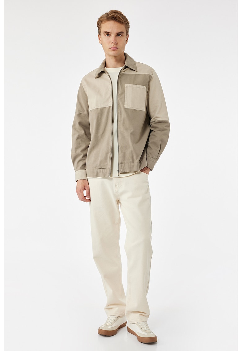 Jacheta regular-fit cu fermoar - Bej