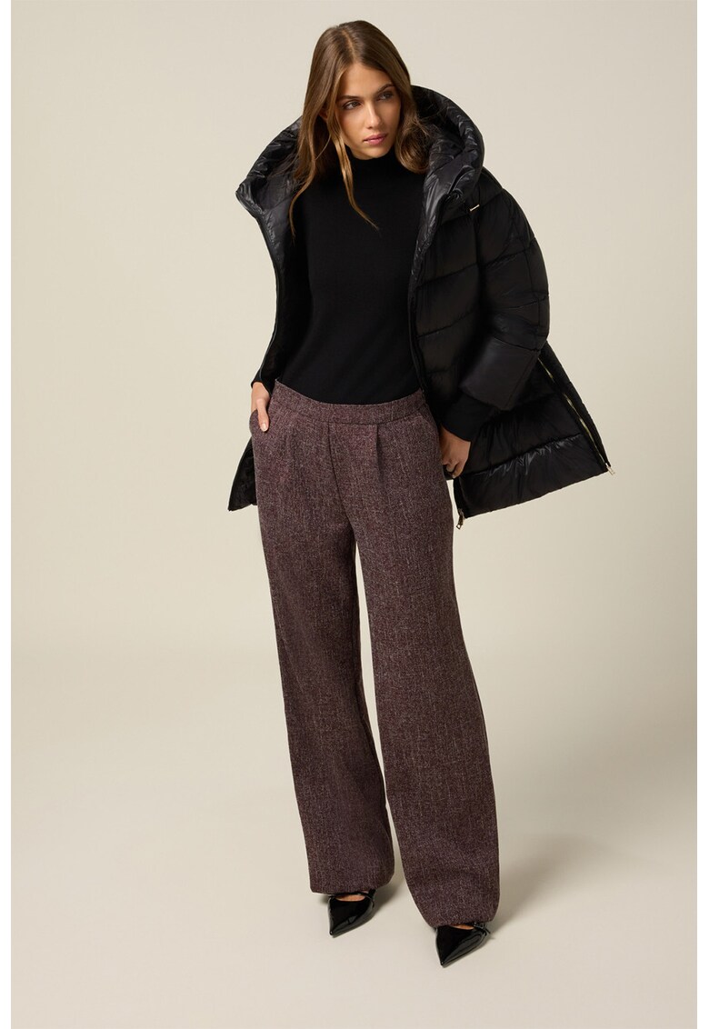 Pantaloni cu croiala ampla si talie elastica - Maro inchis