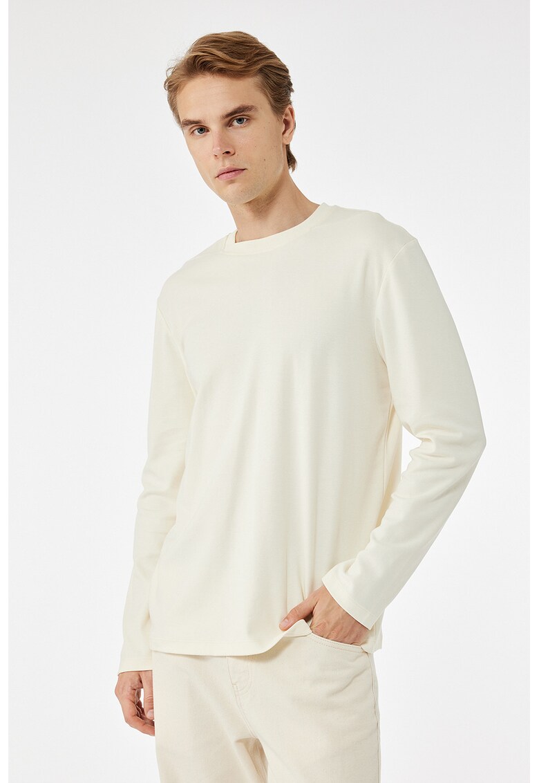 Bluza uni de bumbac - Bej