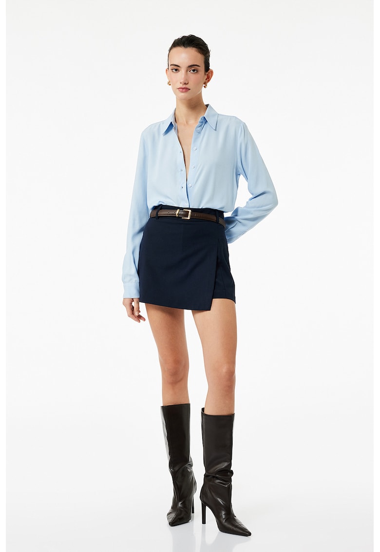 Camasa cu maneci lungi si guler clasic - Albastru azur