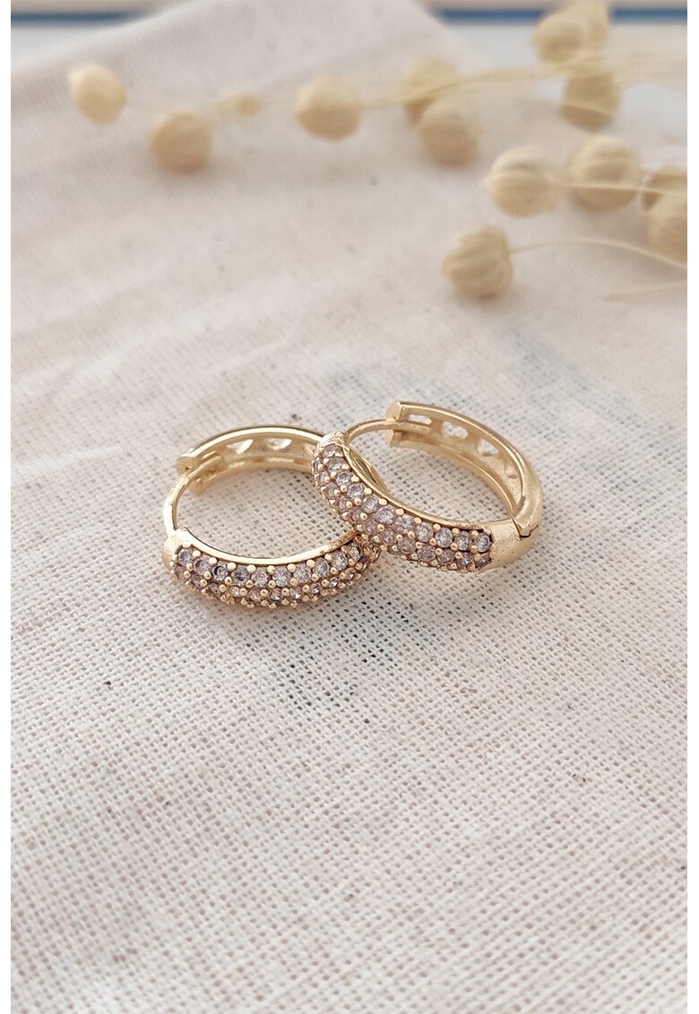 Cercei rotunzi mici cu zirconia