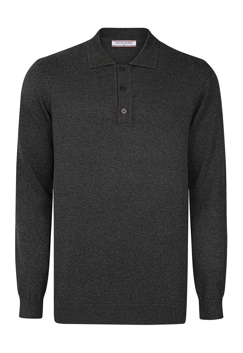 Bluza polo slim fit - Gri antracit